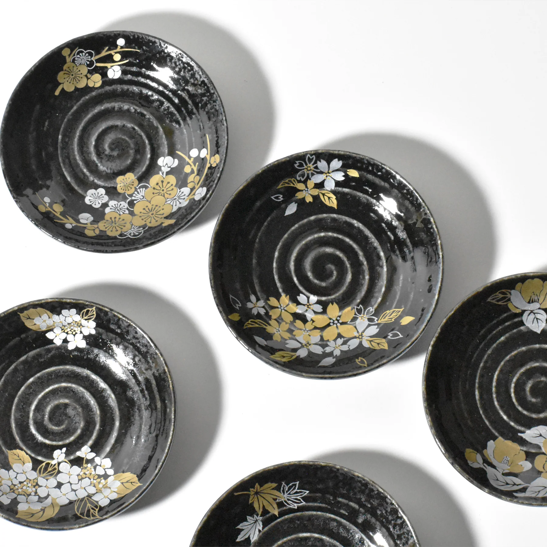 Japan Four Seasons(日本の四季) Carved Plate Set – Handcrafted Rustic Ceramic Plates - Image 4