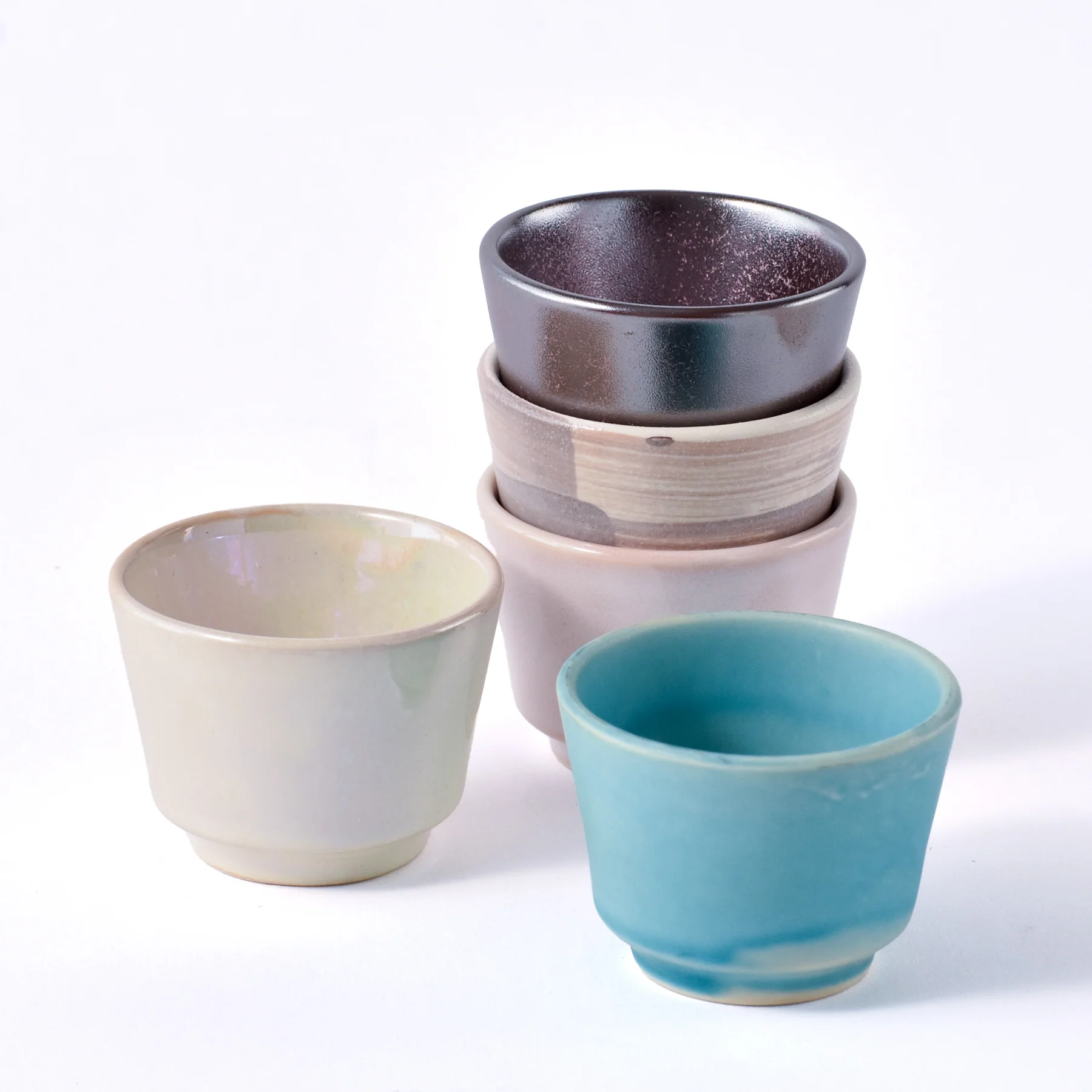 Japanese Artisan Guinomi Collection-Kousai Sake Cup Set of 5 - Image 3