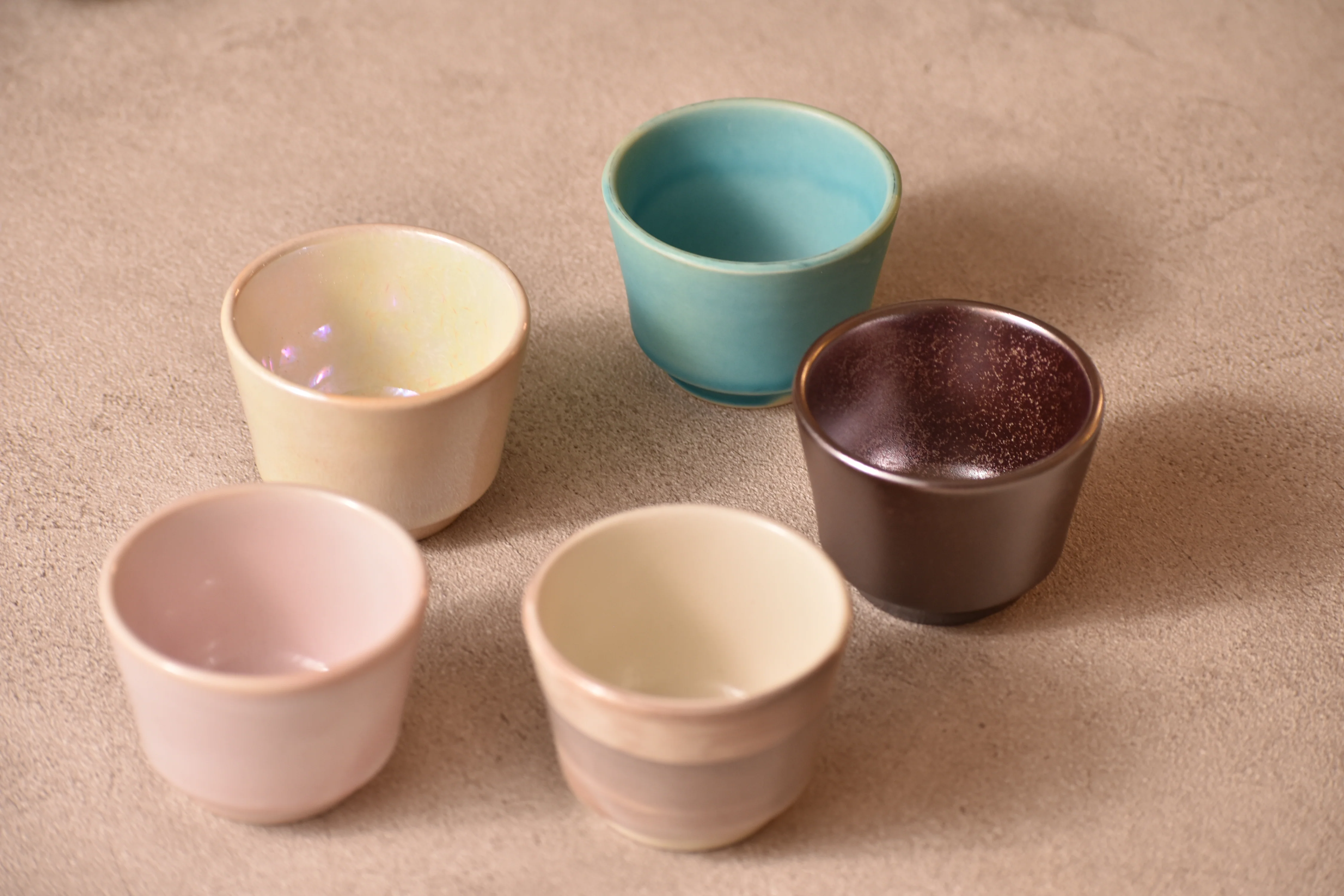 Japanese Artisan Guinomi Collection-Kousai Sake Cup Set of 5 - Image 7