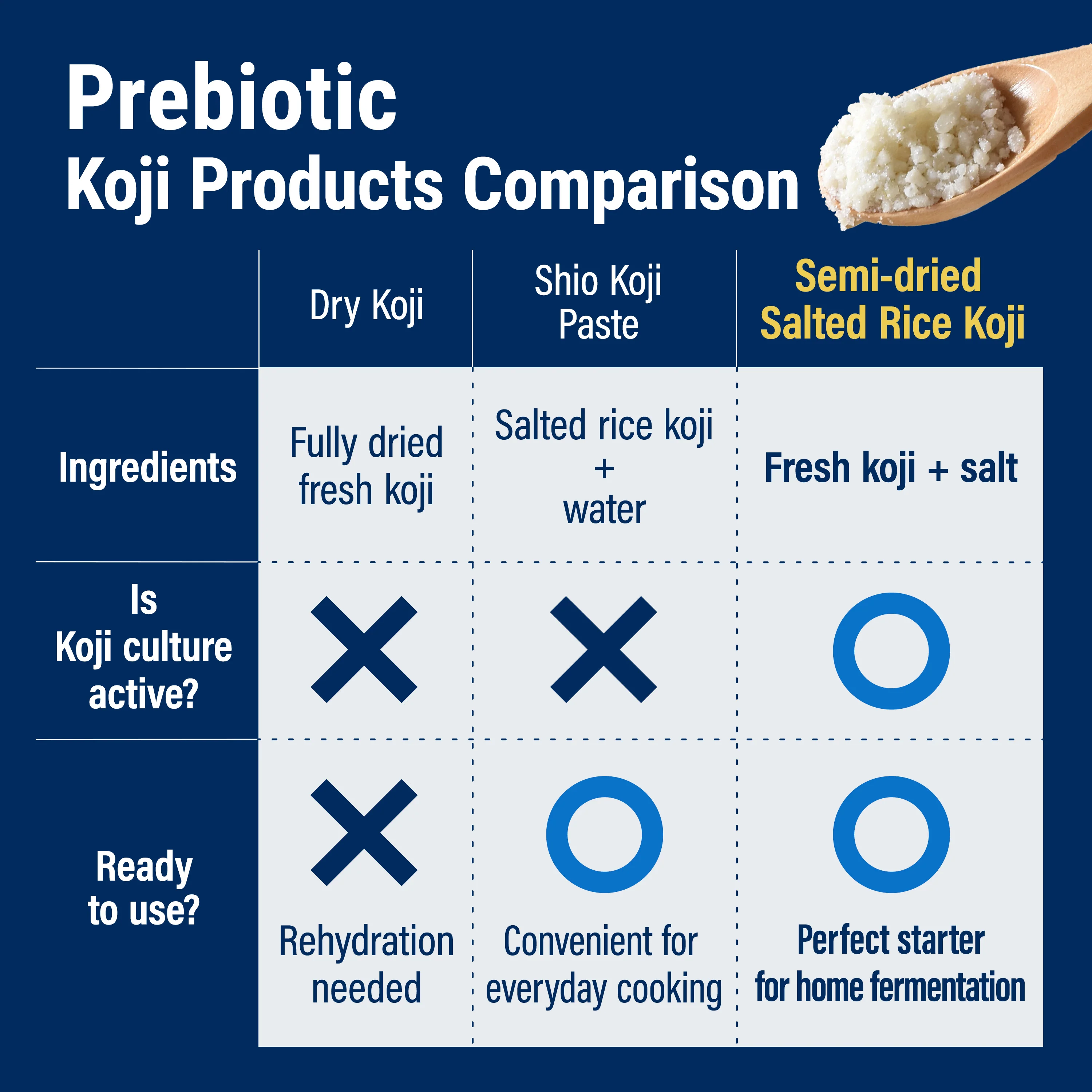 Japanese Semi-Dried Shio Rice Koji, Live Koji Culture, Prebiotic, Add Umami to Your Dishes, Easy Fermentation at Home, No Need to Rehydrate, Gluten-Free, Soy-Free, Vegan, 250g(8.8oz) - Image 6
