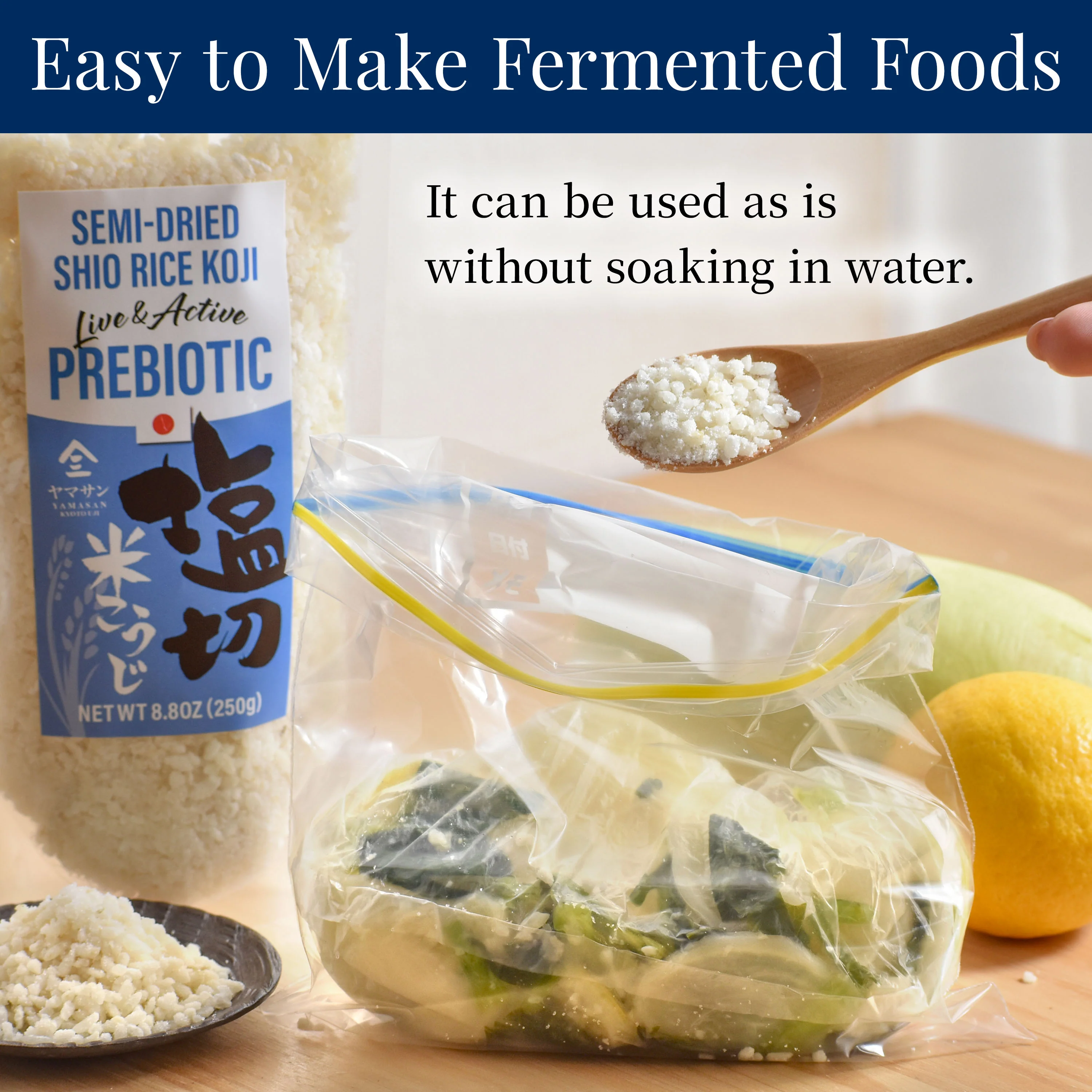 Japanese Semi-Dried Shio Rice Koji, Live Koji Culture, Prebiotic, Add Umami to Your Dishes, Easy Fermentation at Home, No Need to Rehydrate, Gluten-Free, Soy-Free, Vegan, 250g(8.8oz) - Image 7