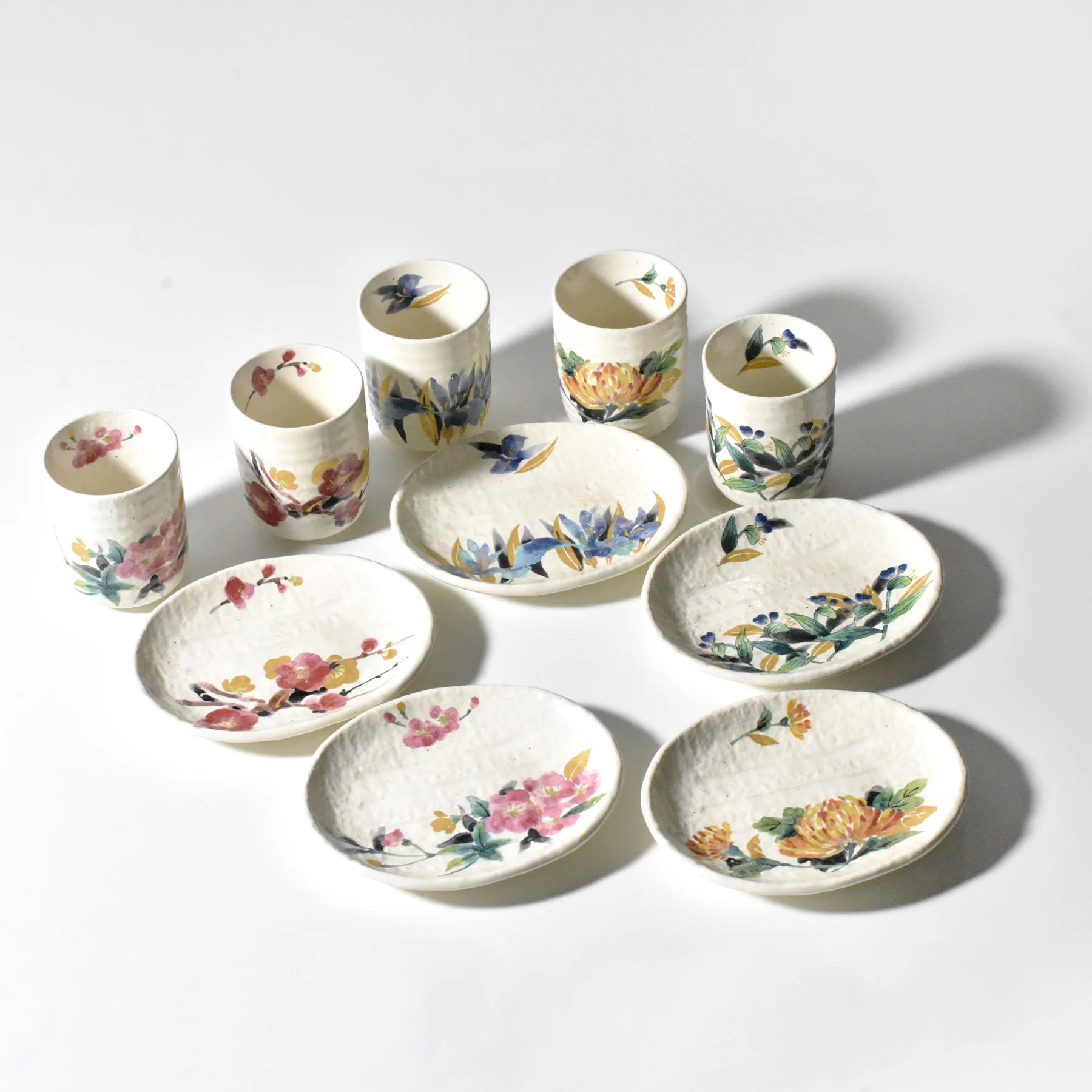 Manyo Wildflower(万葉草花) Japanese Plate Set – Traditional Ceramic Tableware - Image 9