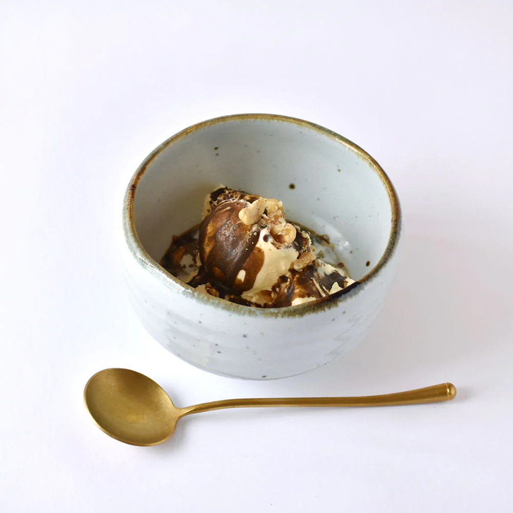 Matcha Tea Bowl -MS15 Rustic White Rim - Image 7
