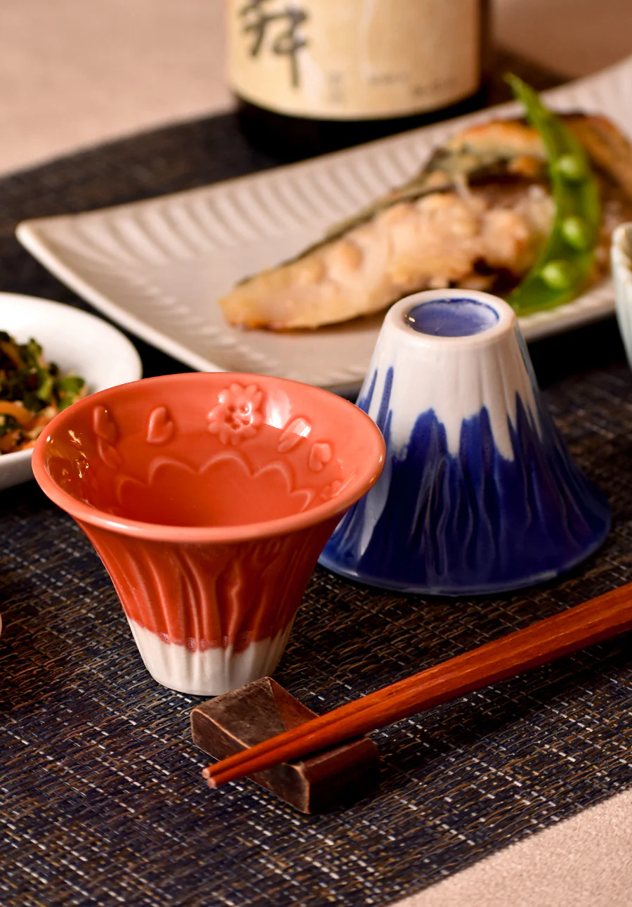 Mount Fuji Sake Cup Pair – Japanese Fujisan Ochoko Set - Image 6