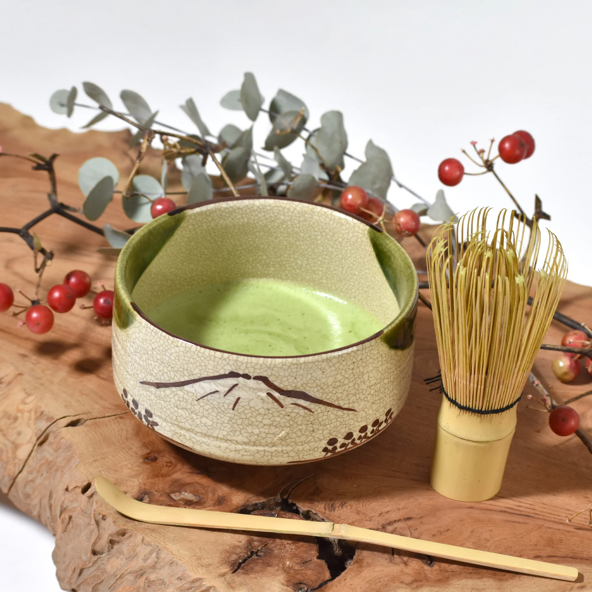 Oribe Mt. Fuji（織部富士山) Matcha Bowl - Image 6