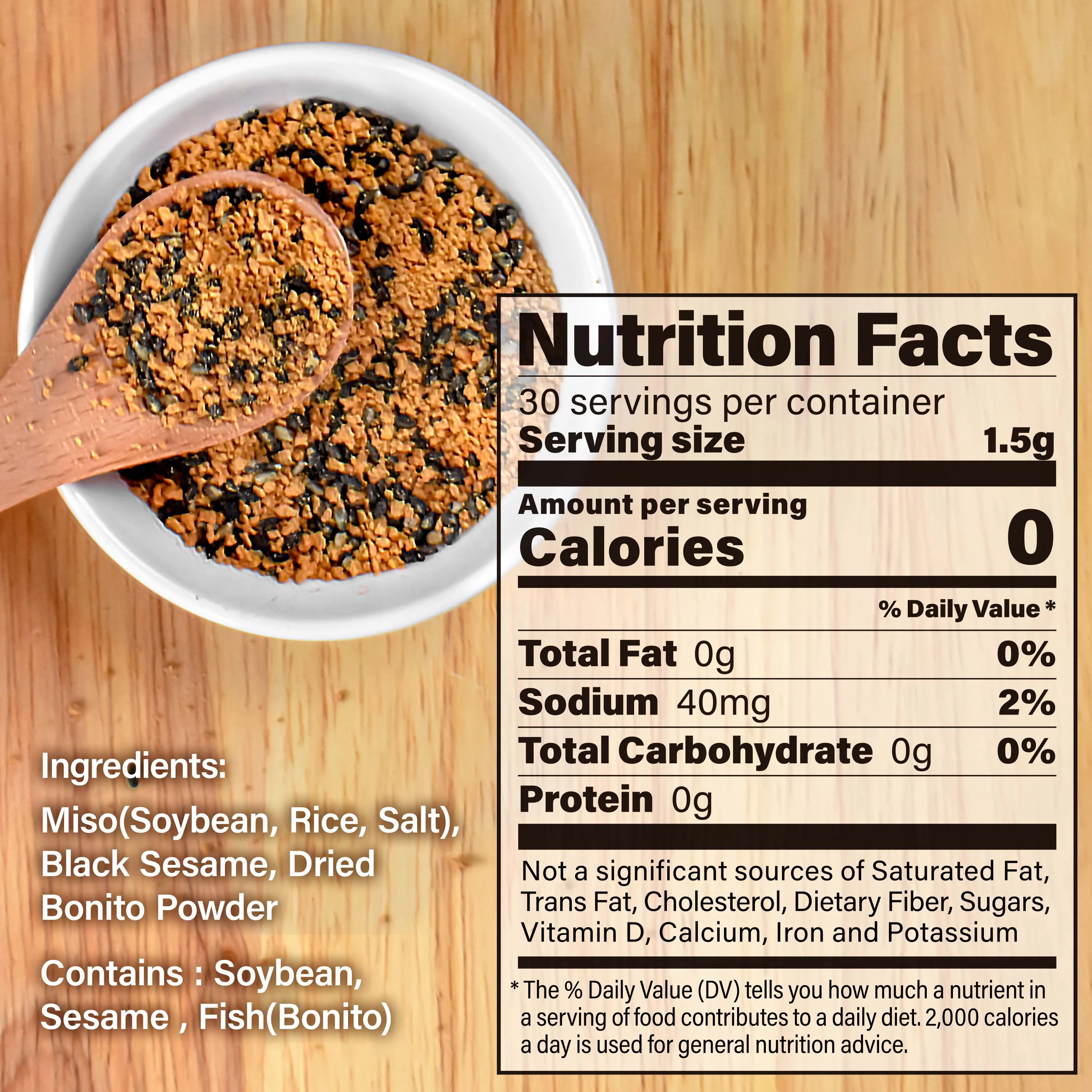 Red Miso and Black Seasame Furikake Seasoning 45g(1.59oz) - Image 4