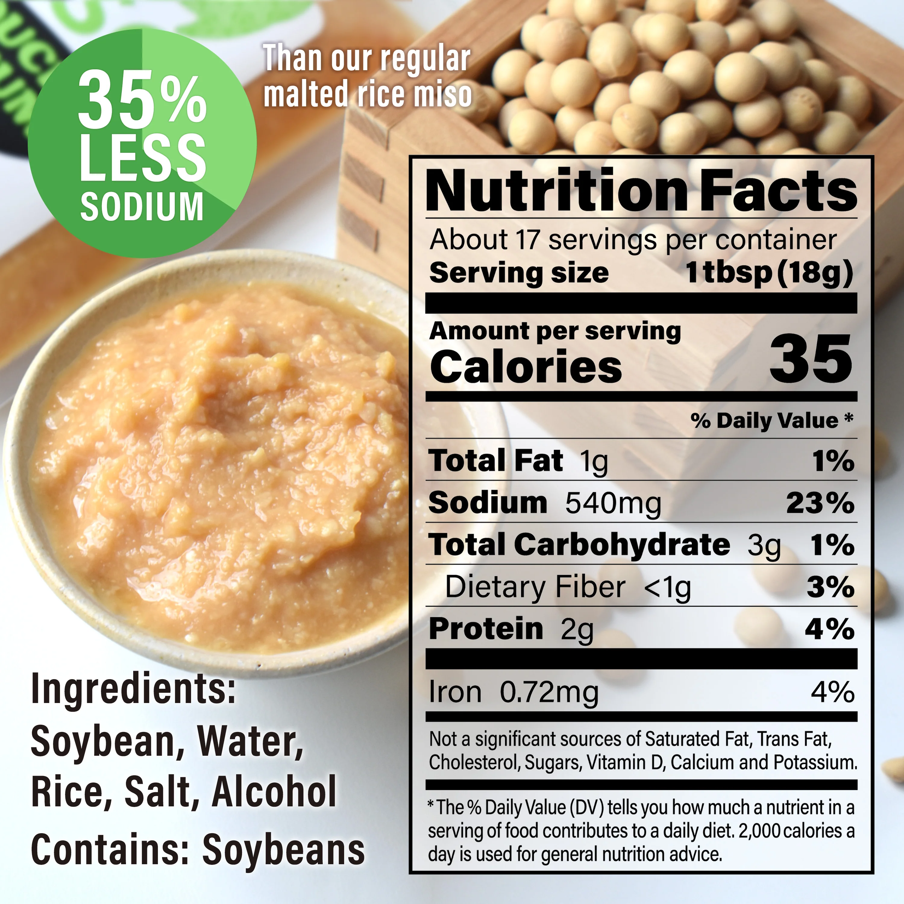 Reduced Sodium Rice Miso,10.5oz(300g) - Image 3