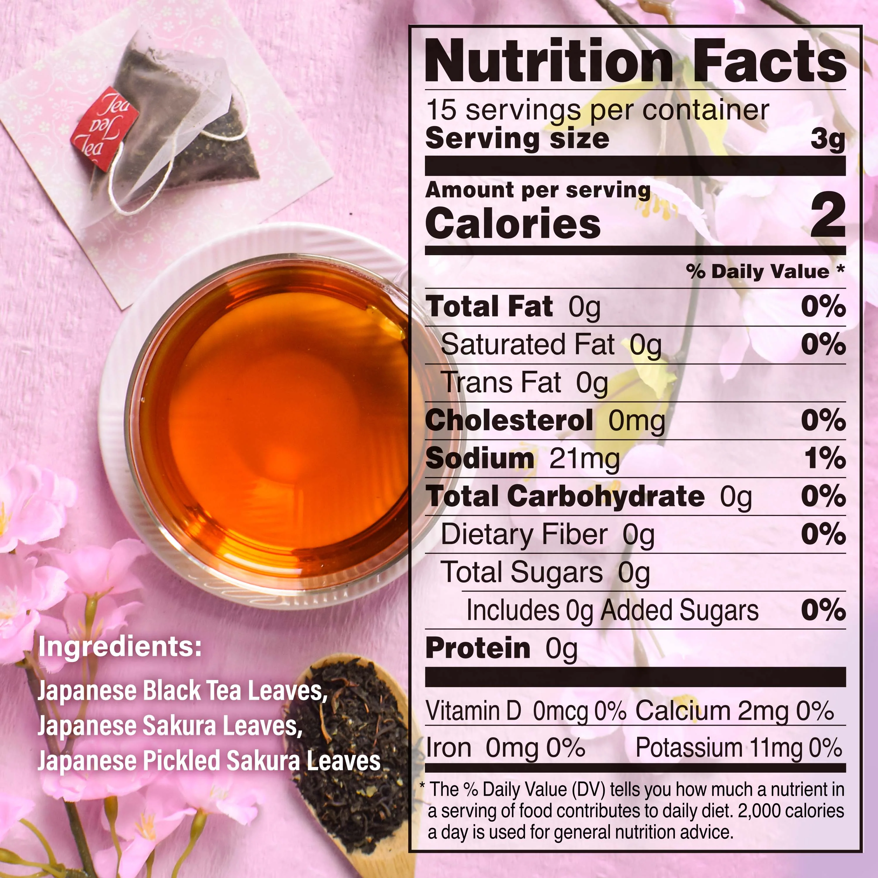 Sakura Black Tea (Tea Bag) 3gx15bags - Image 3