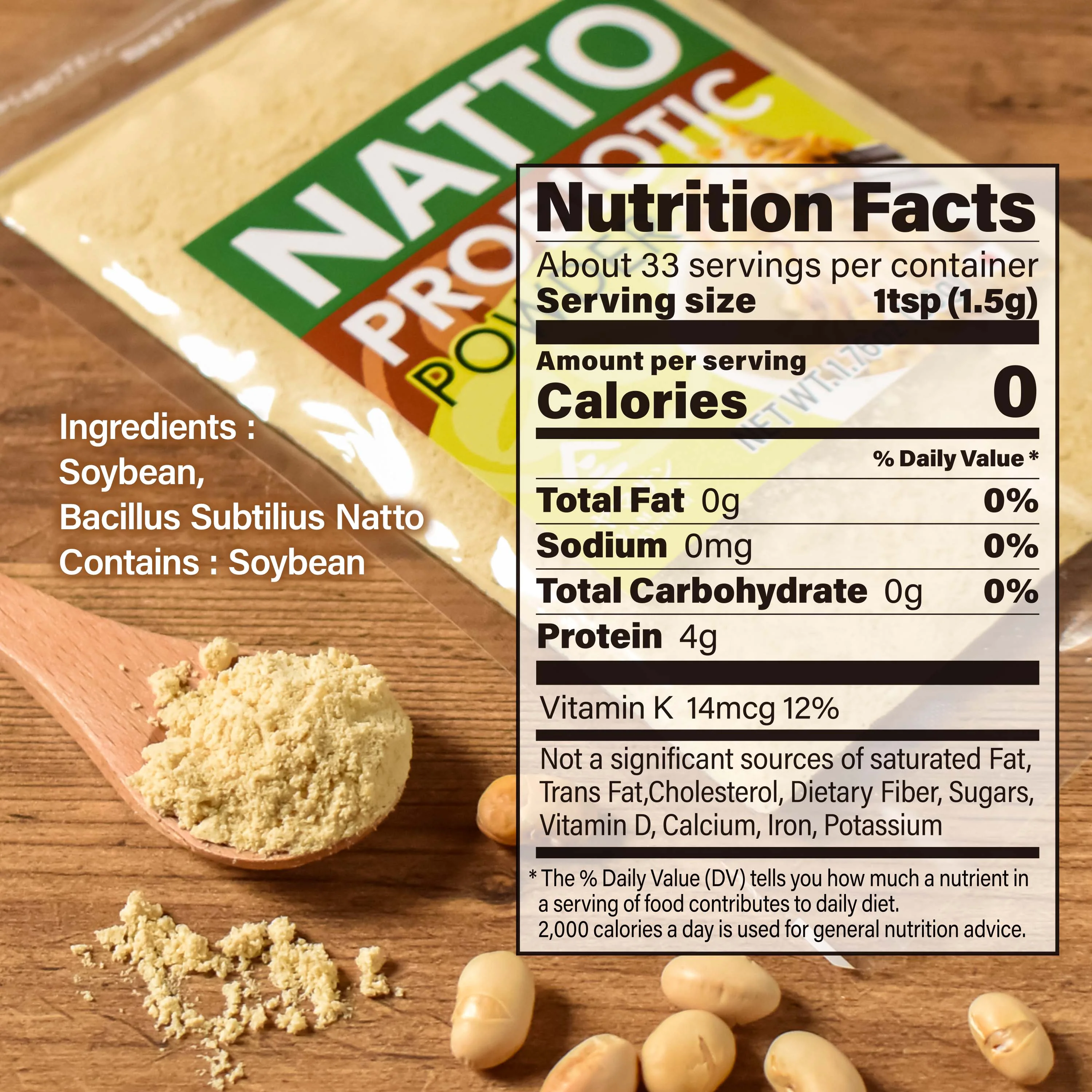 Superfood Natto Fermented Soybean Powder 50g(1.76oz) - Image 4