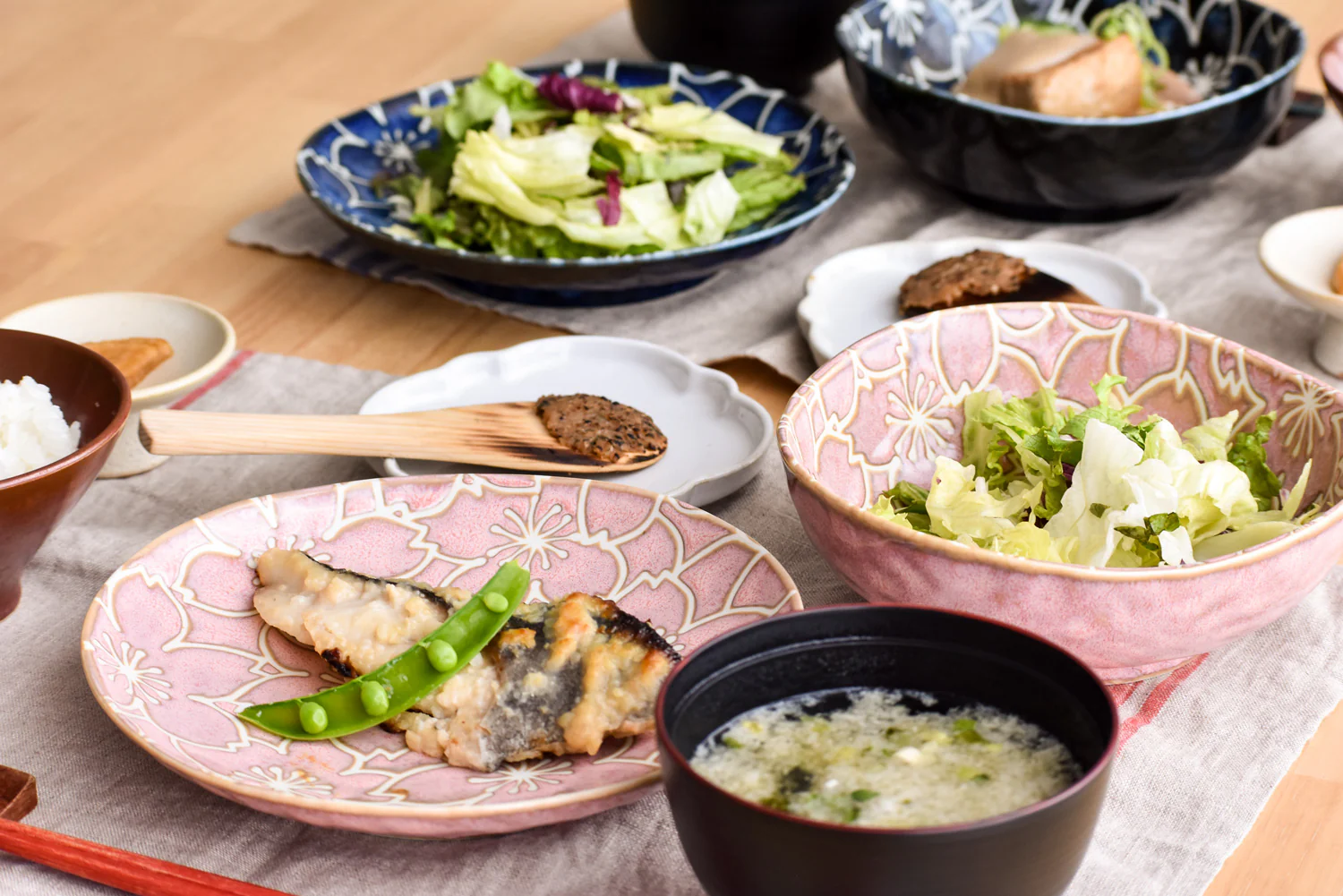 Yo-hen Sakura Plate & Bowl Pair Set - Image 5